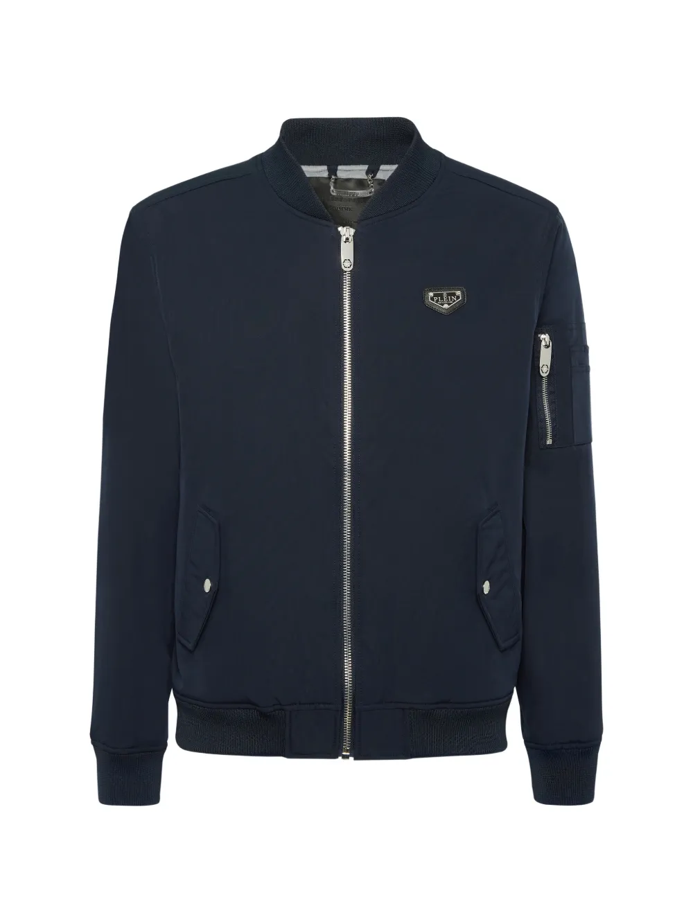 Philipp Plein Bomberjack met logoplakkaat Blauw