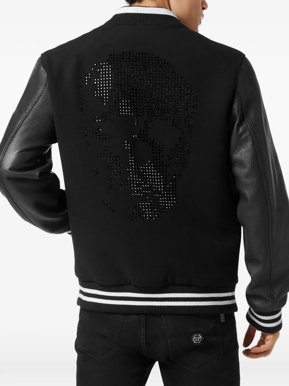 Philipp Plein Bomberjack verfraaid met stras Zwart