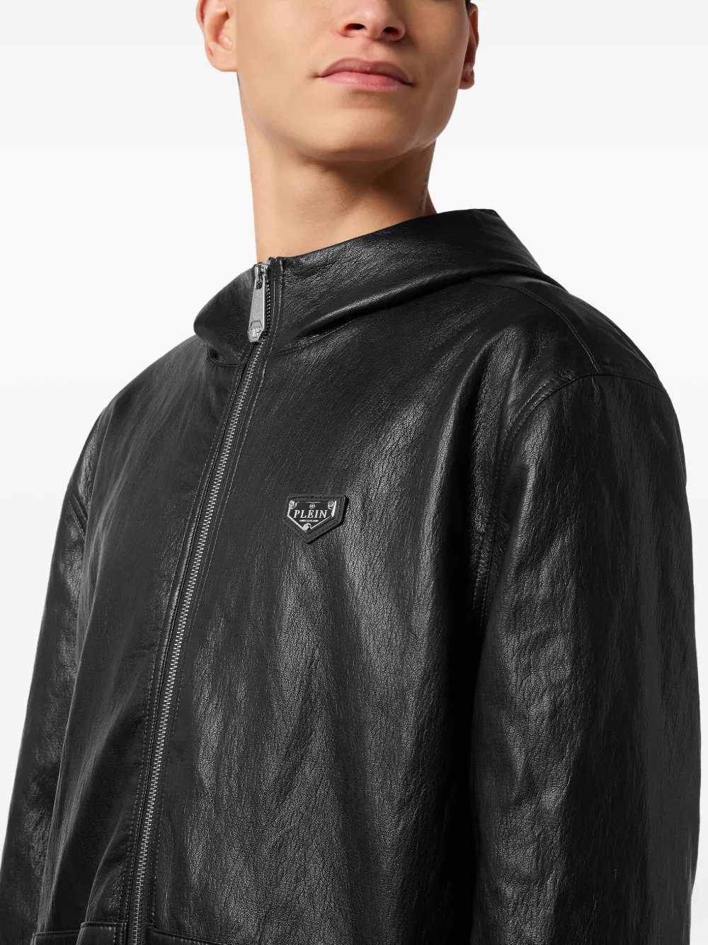 Philipp Plein Jack met capuchon en rits Zwart