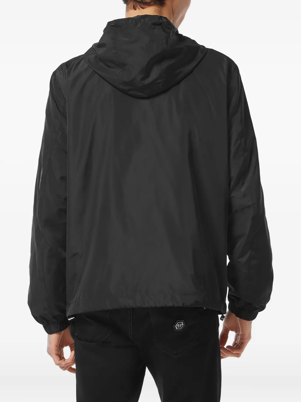 Philipp Plein Zip-up Hooded Jacket In Black