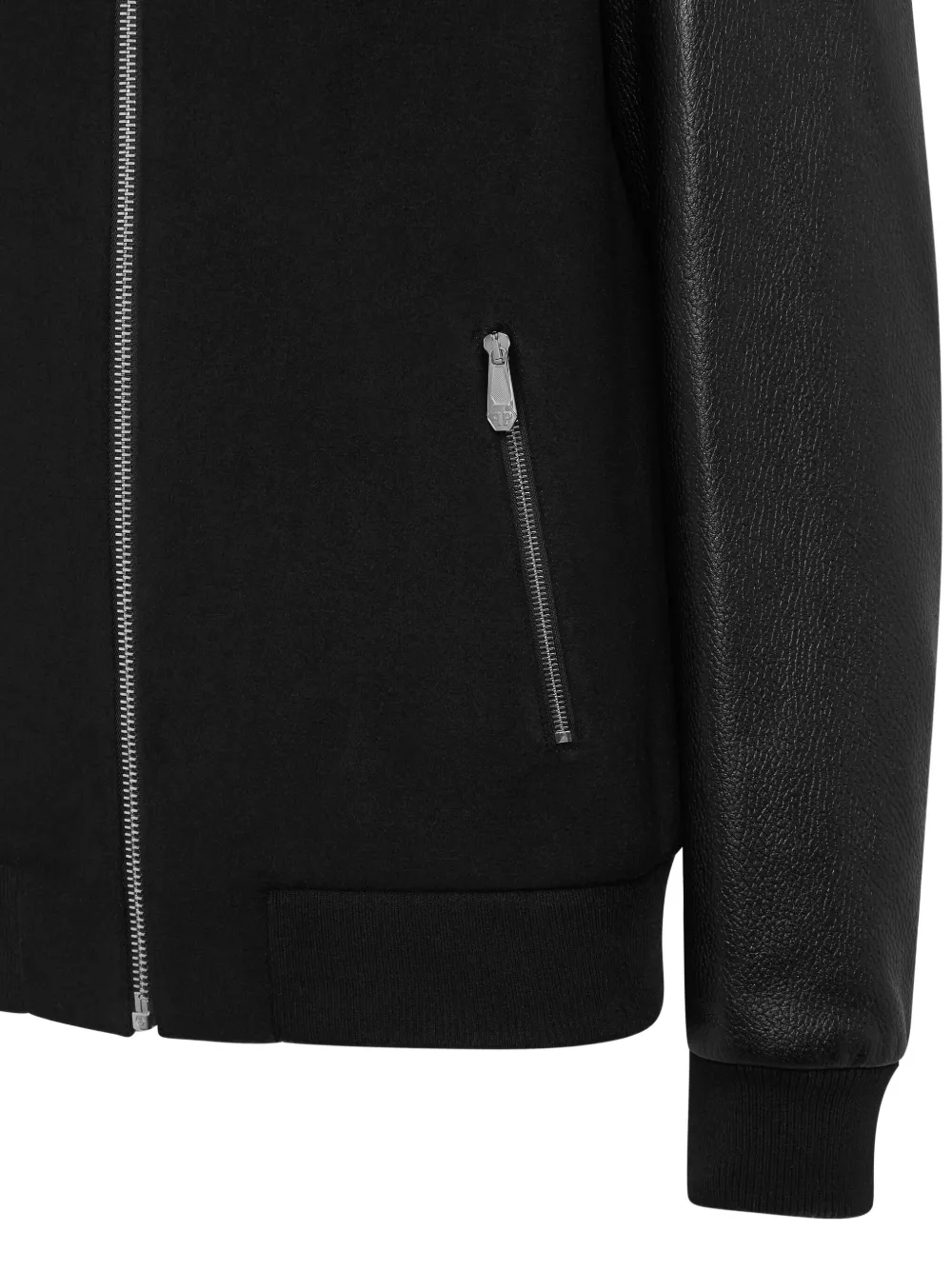 Philipp Plein Panelled Bomber Jacket In Black