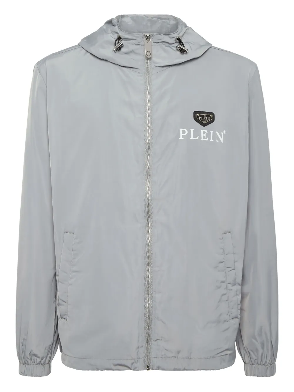 Philipp Plein logo-plaque hooded jacket | Grey | Image 1