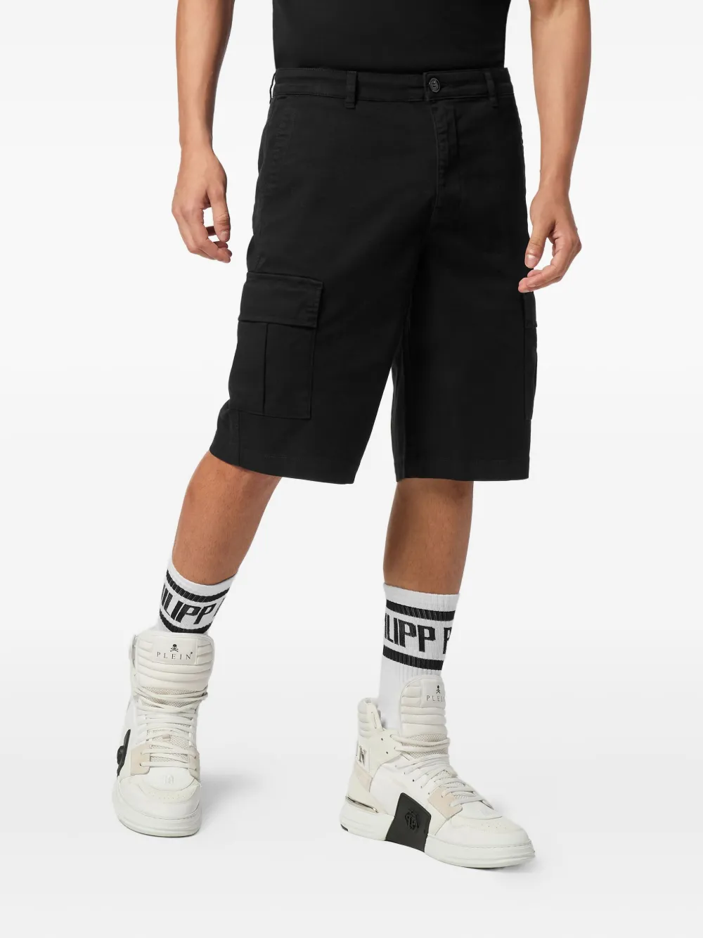 Philipp Plein Shorts met cargozak - Zwart