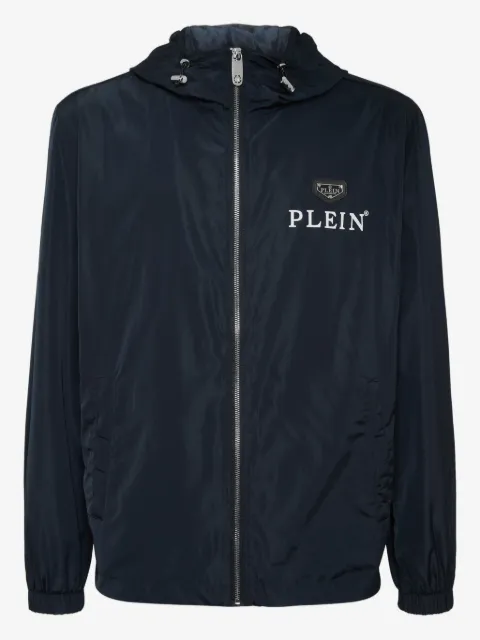 Philipp Plein chamarra con capucha y placa del logo