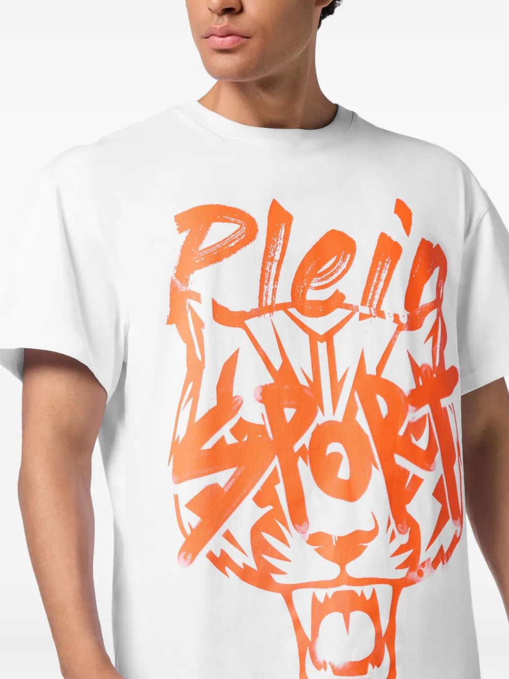 Plein Sport T-shirt met tijgerprint Wit