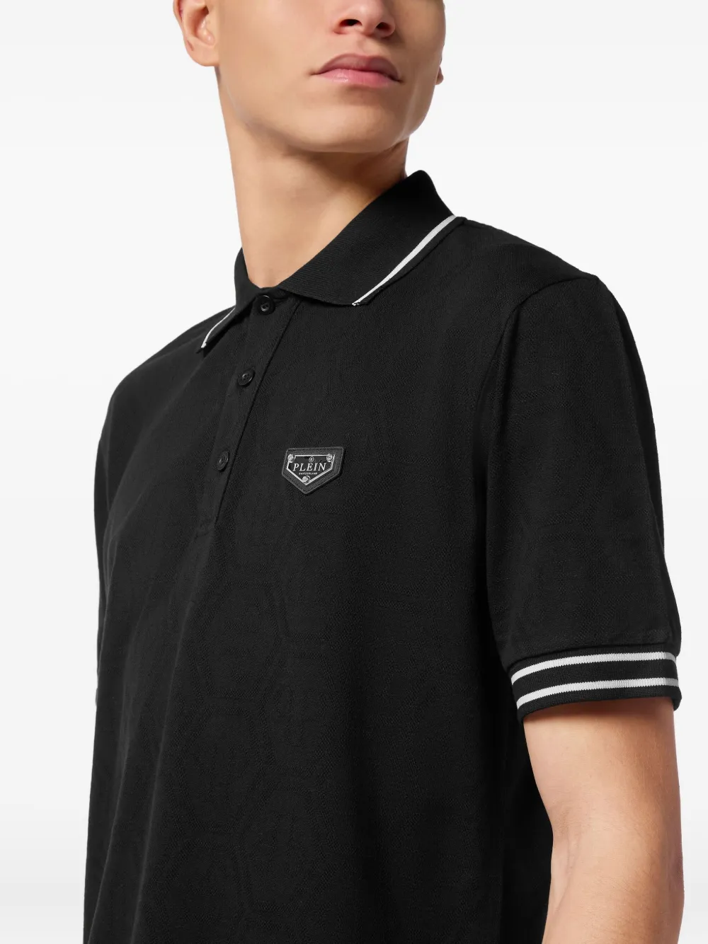 Philipp Plein Poloshirt met logoplakkaat Zwart