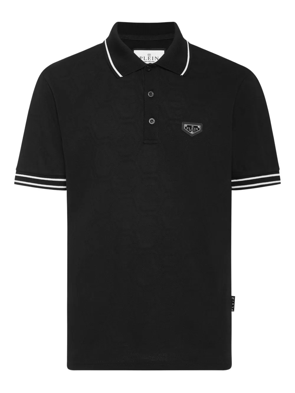 Philipp Plein logo-plaque polo shirt - Nero
