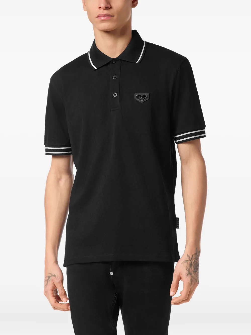 Philipp Plein Poloshirt met logoplakkaat Zwart