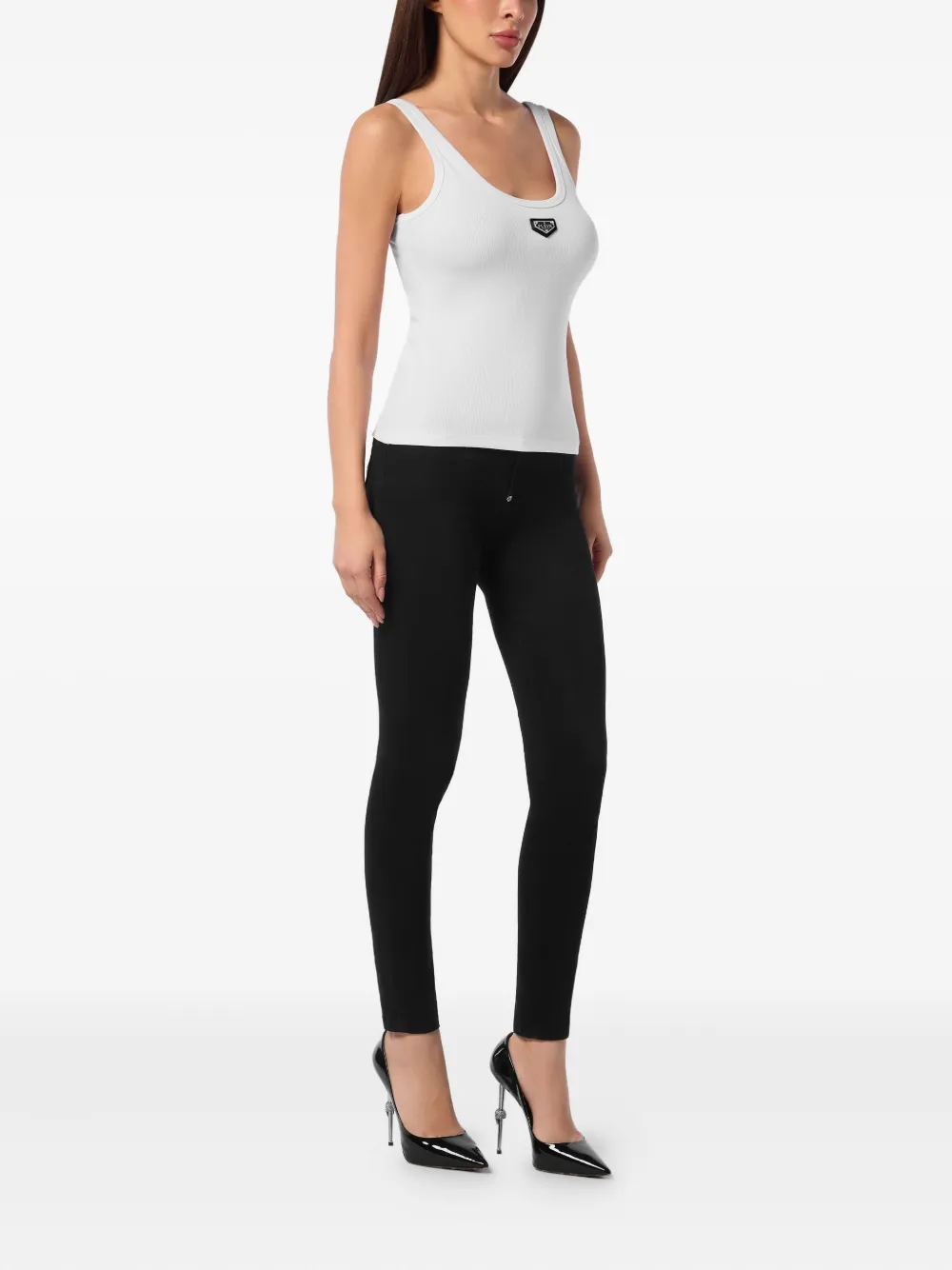 Philipp Plein Geribbelde tanktop Wit