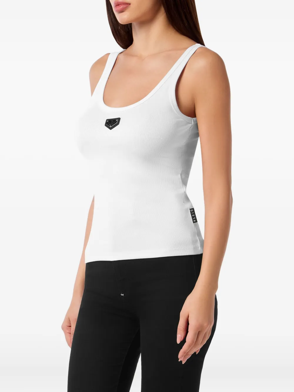 Philipp Plein Geribbelde tanktop Wit