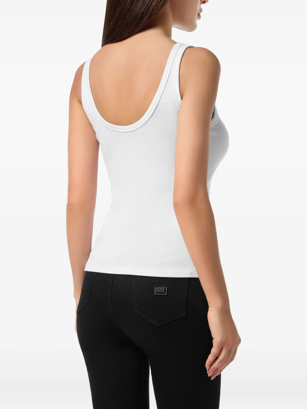 Philipp Plein Geribbelde tanktop Wit