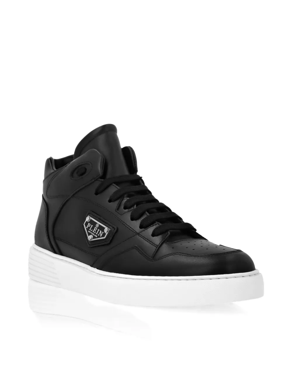 Philipp Plein Leather Hi-top Sneakers In Black