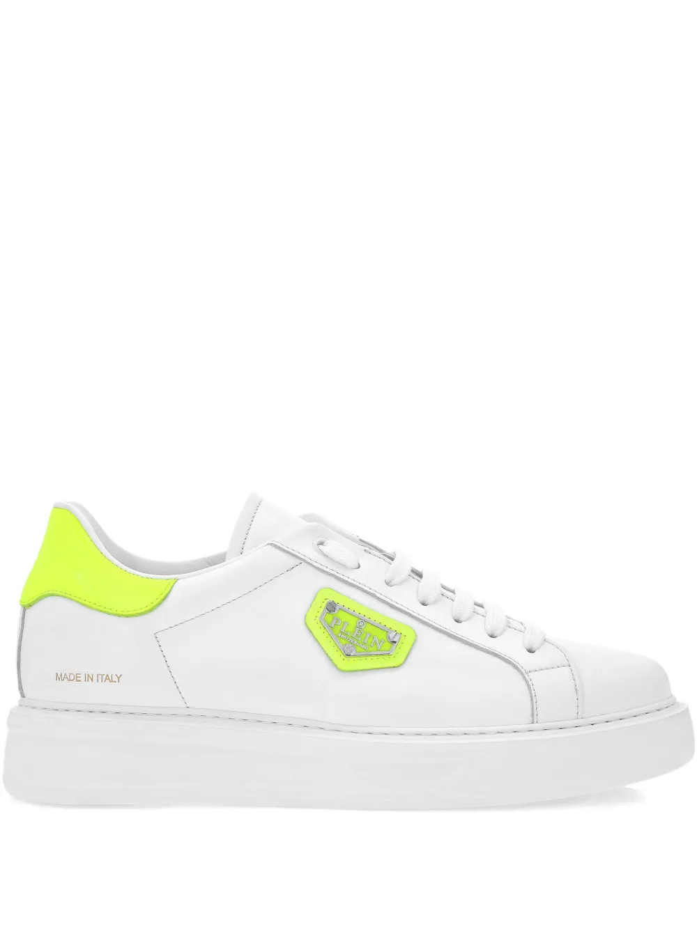 Philipp Plein logo-plaque leather sneakers White