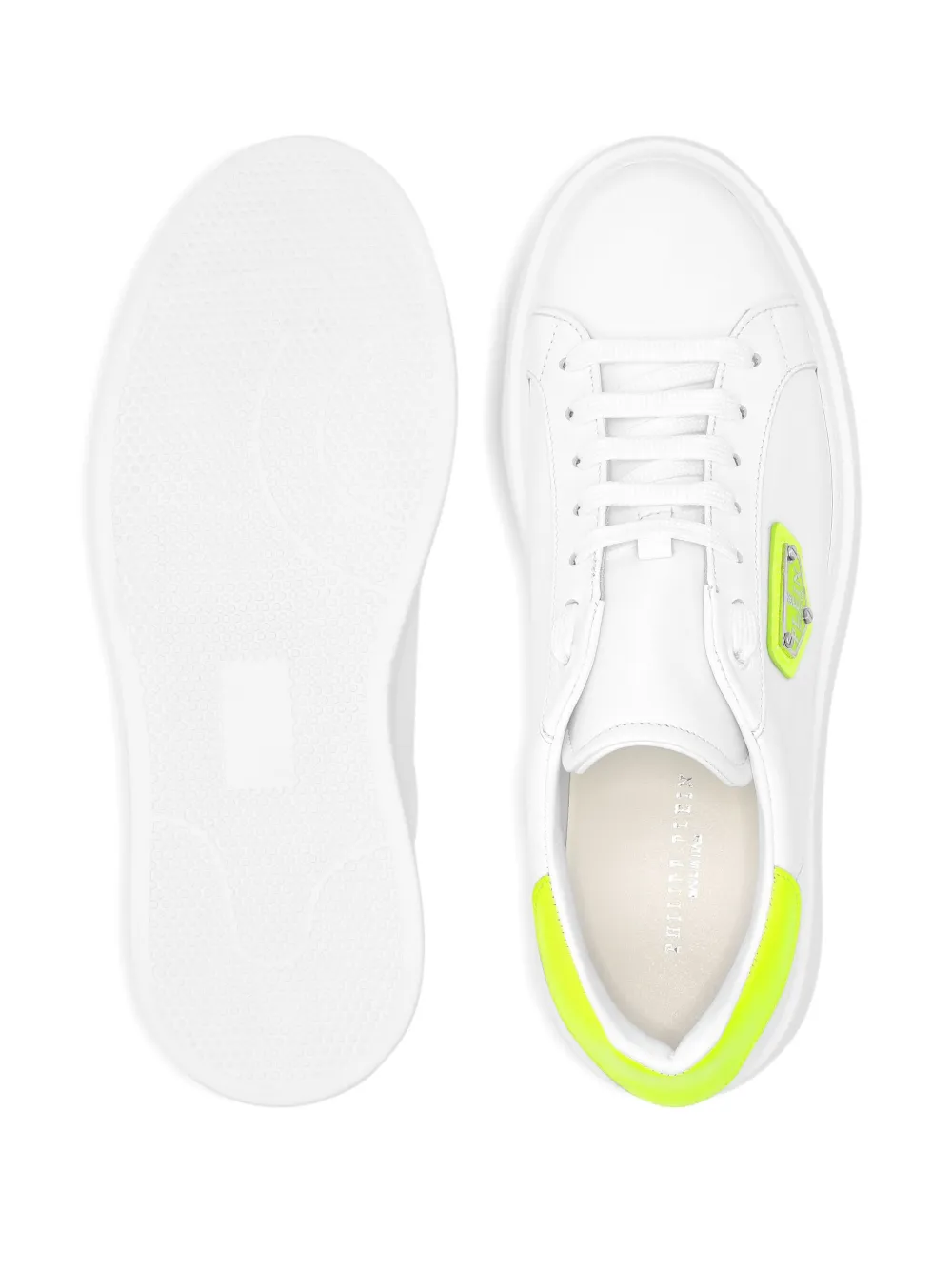 Philipp Plein logo-plaque leather sneakers White