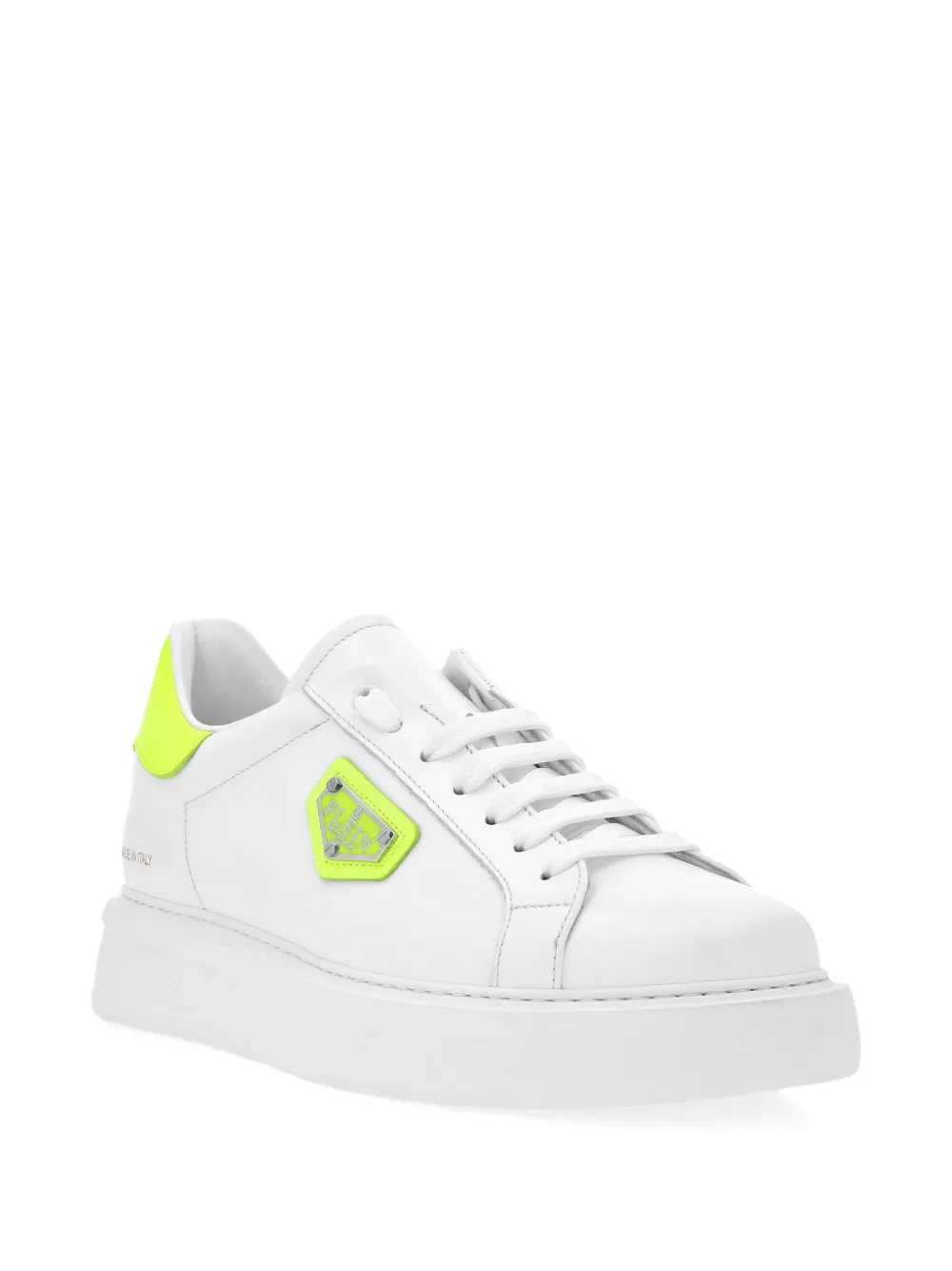 Philipp Plein logo-plaque leather sneakers White