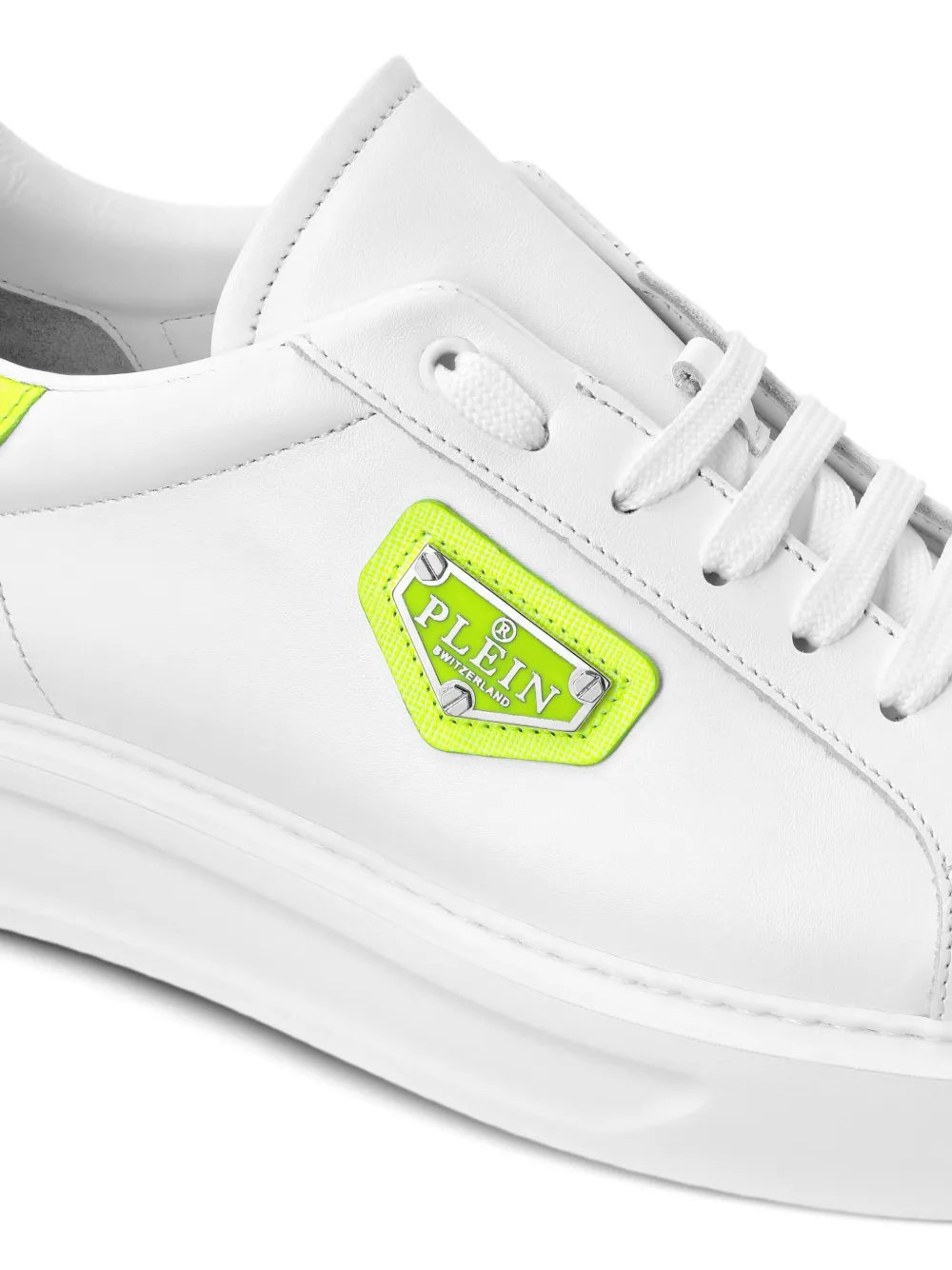 Philipp Plein logo-plaque leather sneakers White
