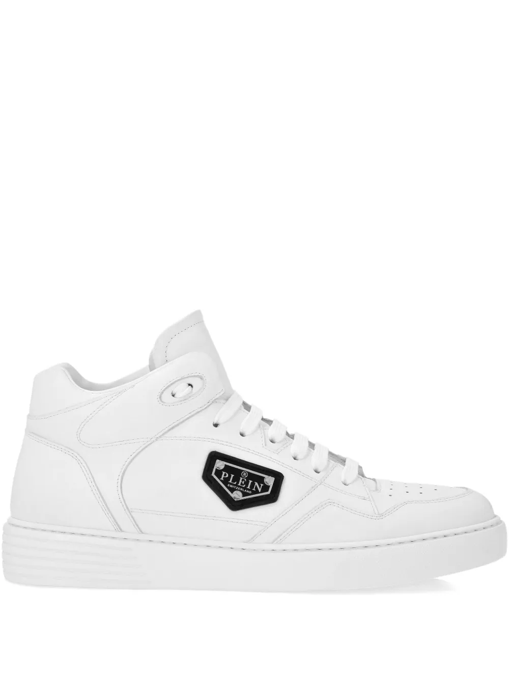 Philipp Plein leather hi-top sneakers White