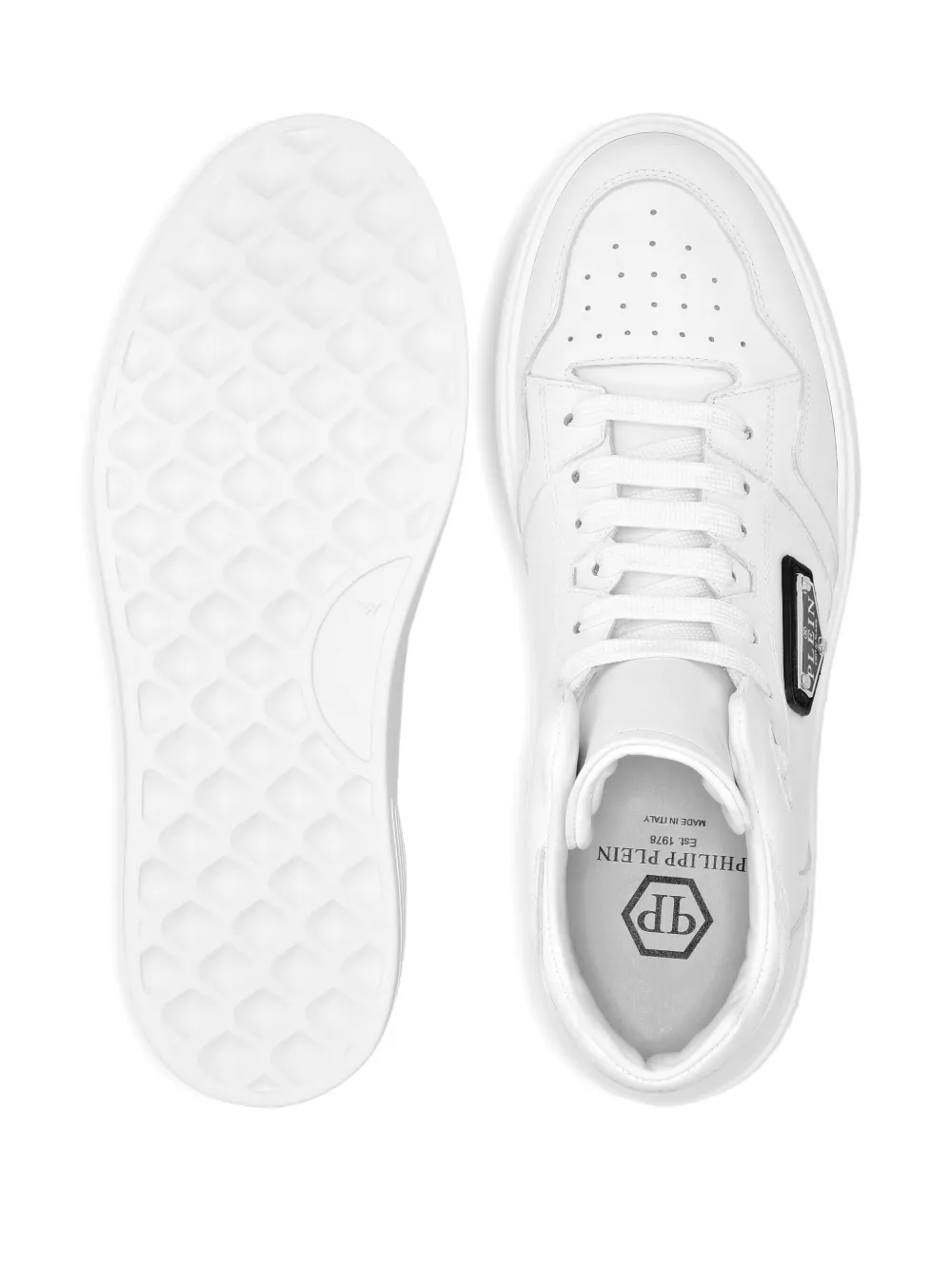 Philipp Plein leather hi-top sneakers White