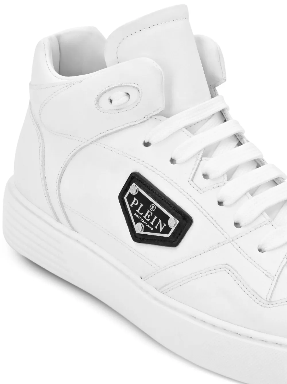 Philipp Plein leather hi-top sneakers White