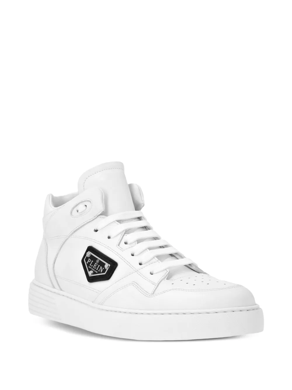 Philipp Plein leather hi-top sneakers White