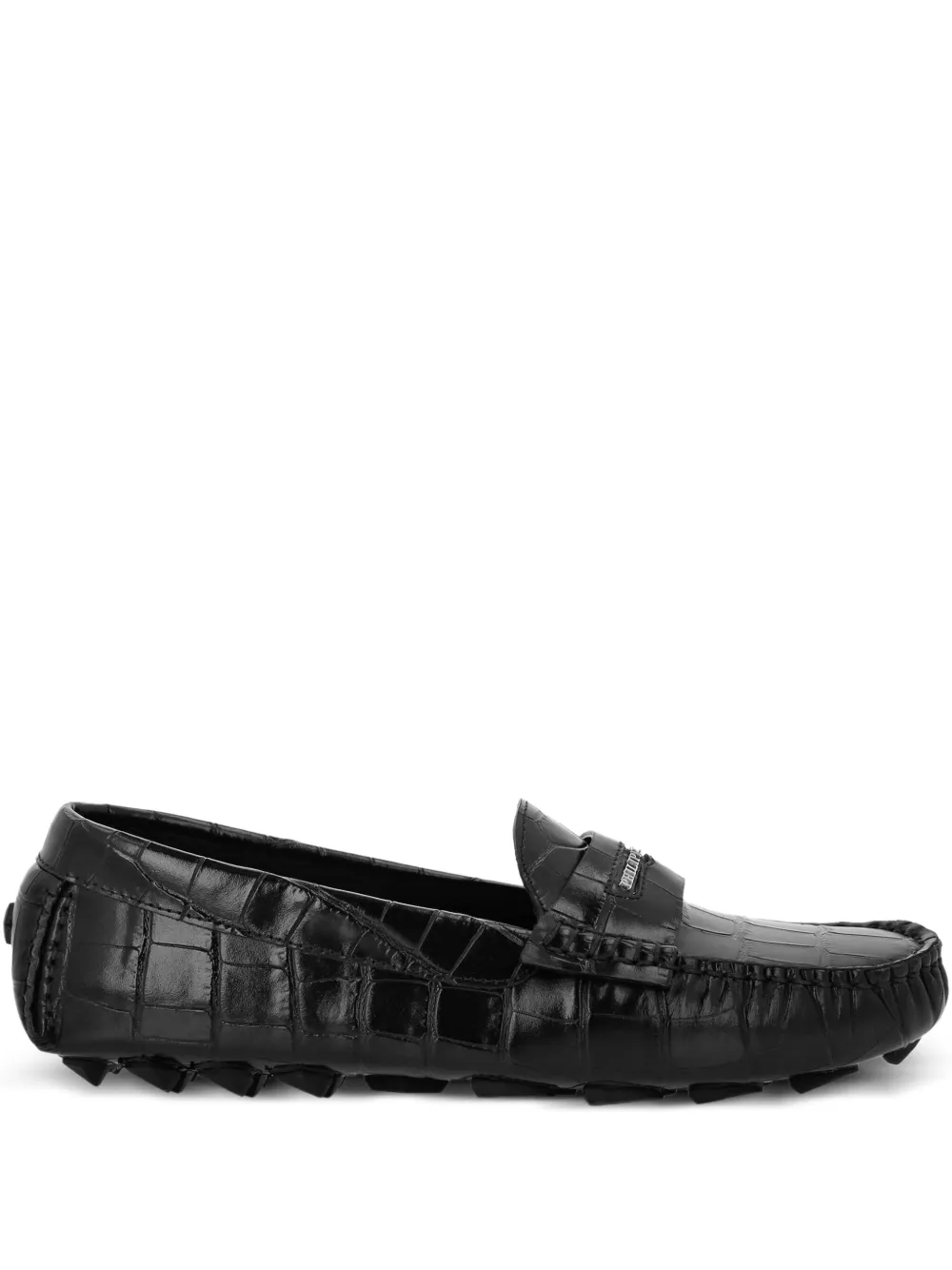 Philipp Plein crocodile-embossed loafers Black