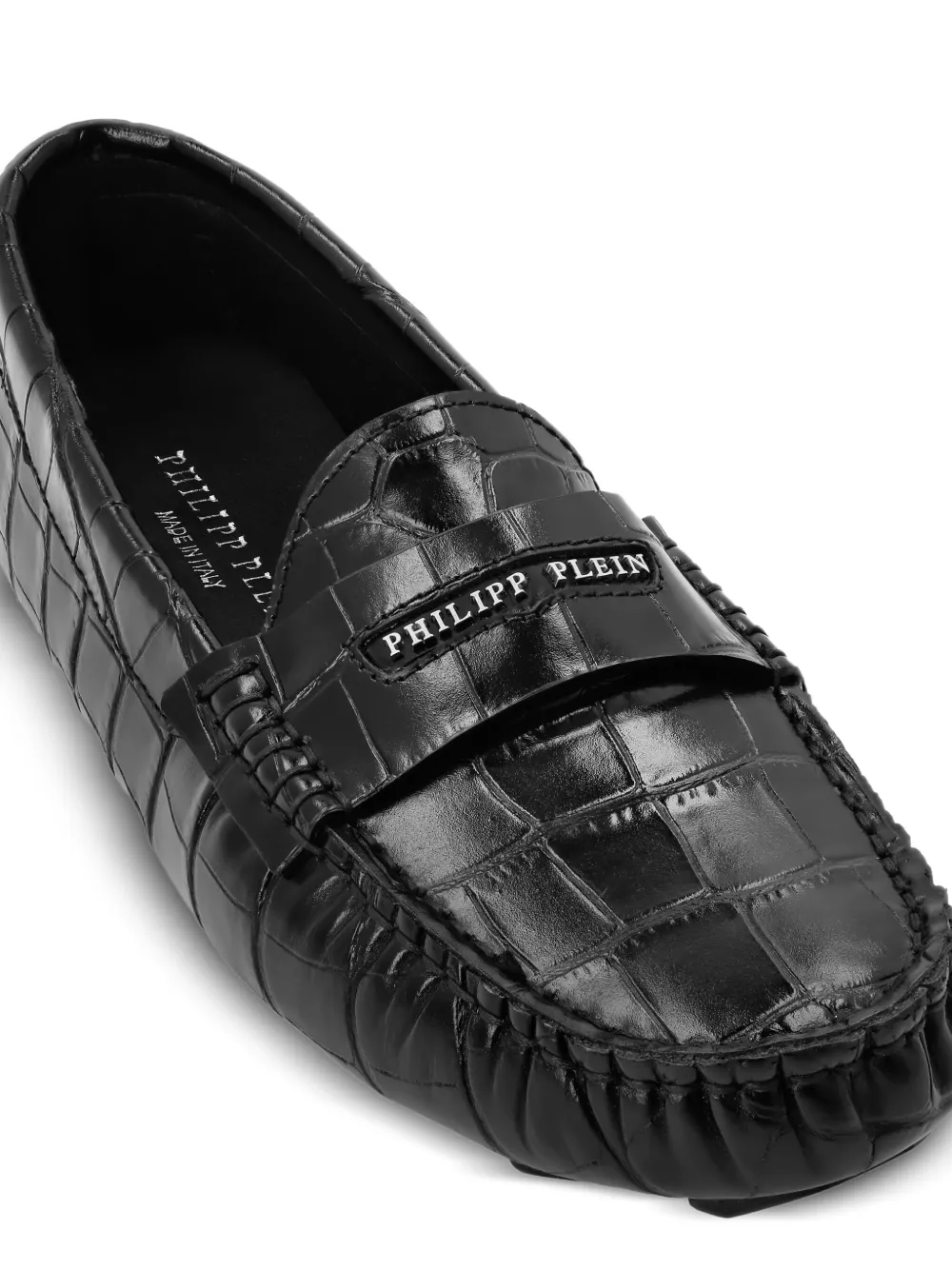 Philipp Plein crocodile-embossed loafers Black