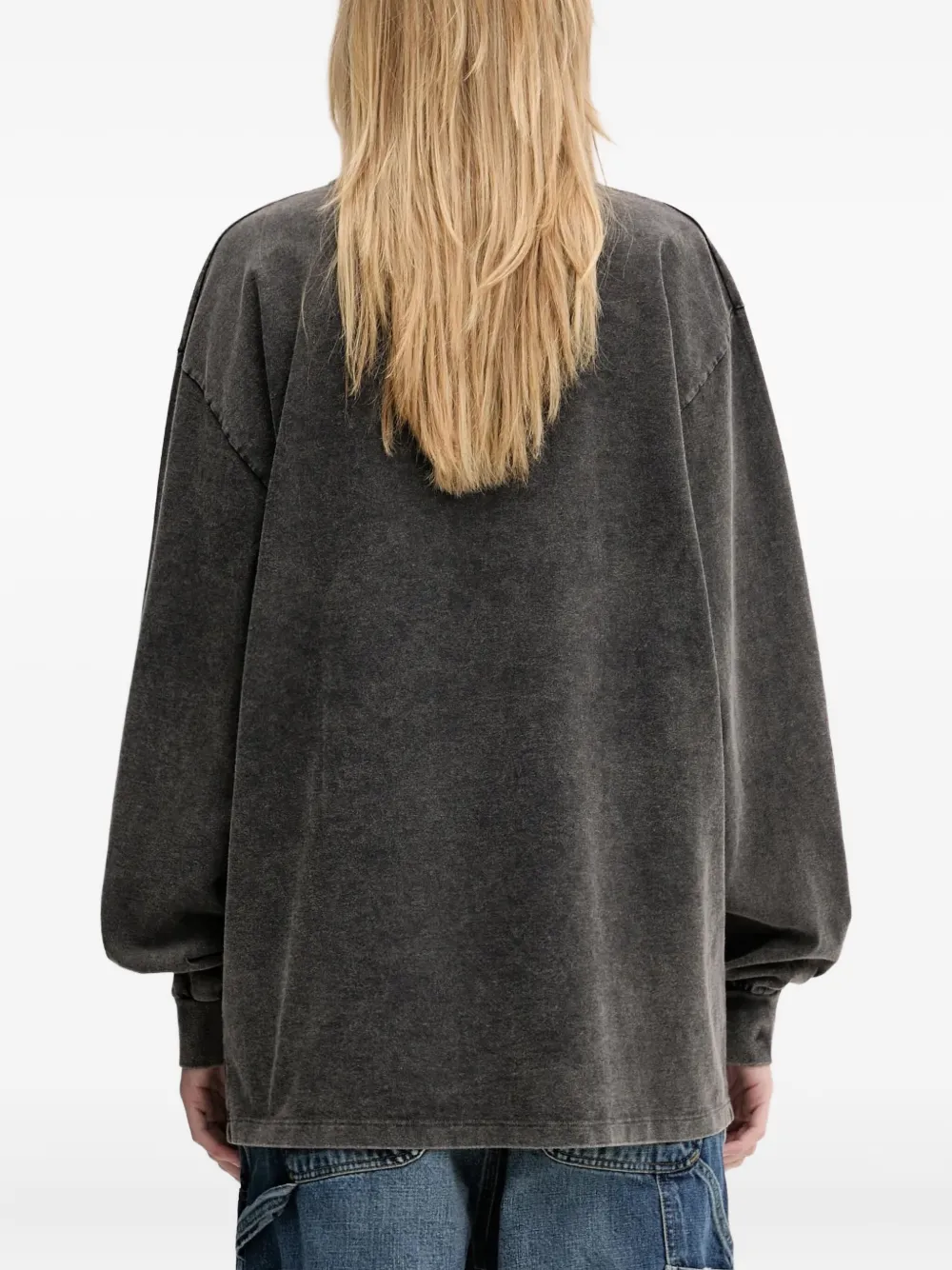 Aries T-shirt met lange mouwen en logo Zwart