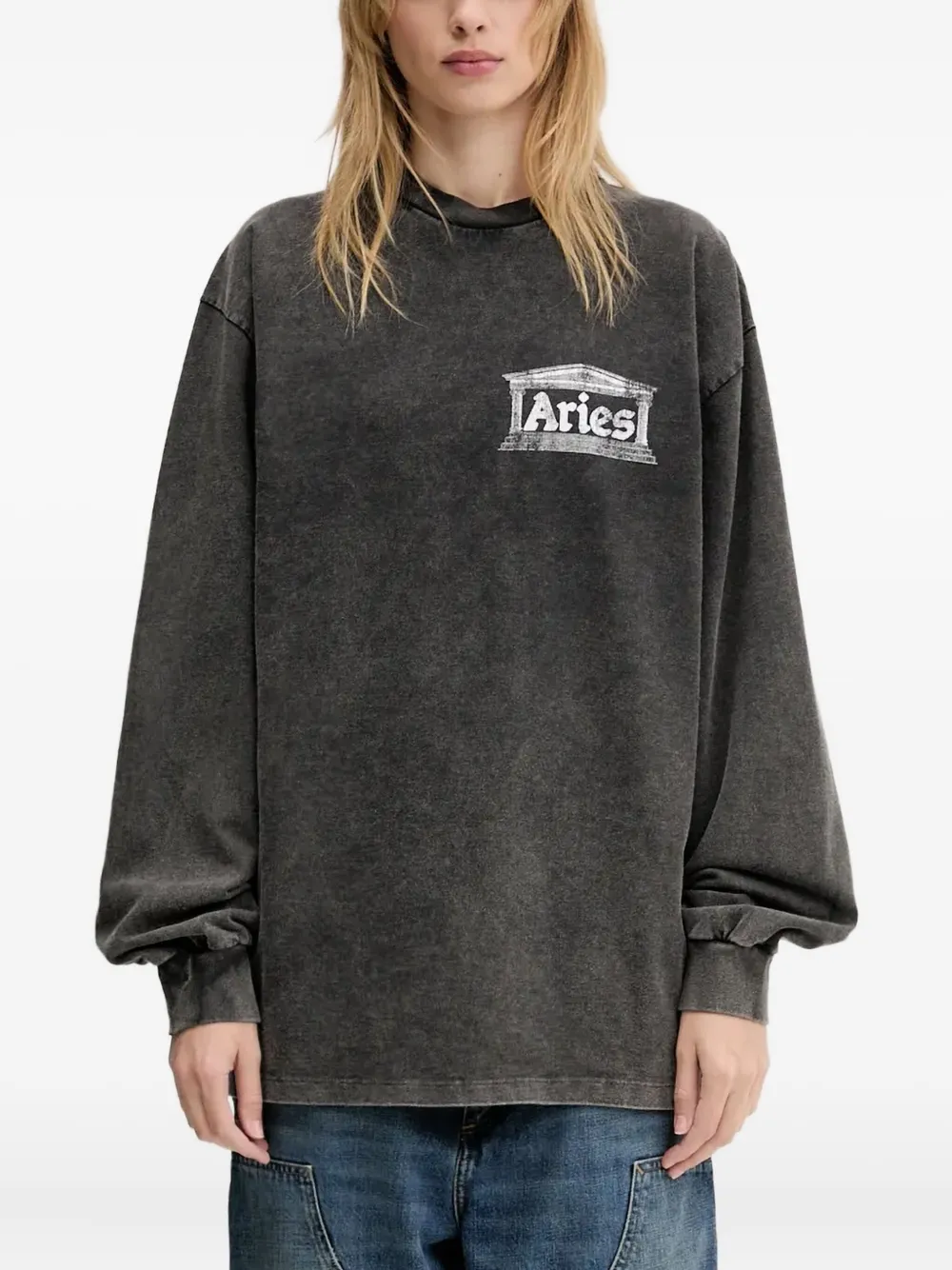 Aries logo long-sleeve T-shirt | Black | Image 1