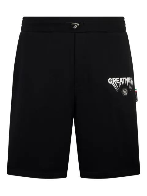 Philipp Plein logo fleece shorts