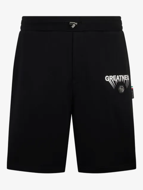 Philipp Plein logo fleece shorts