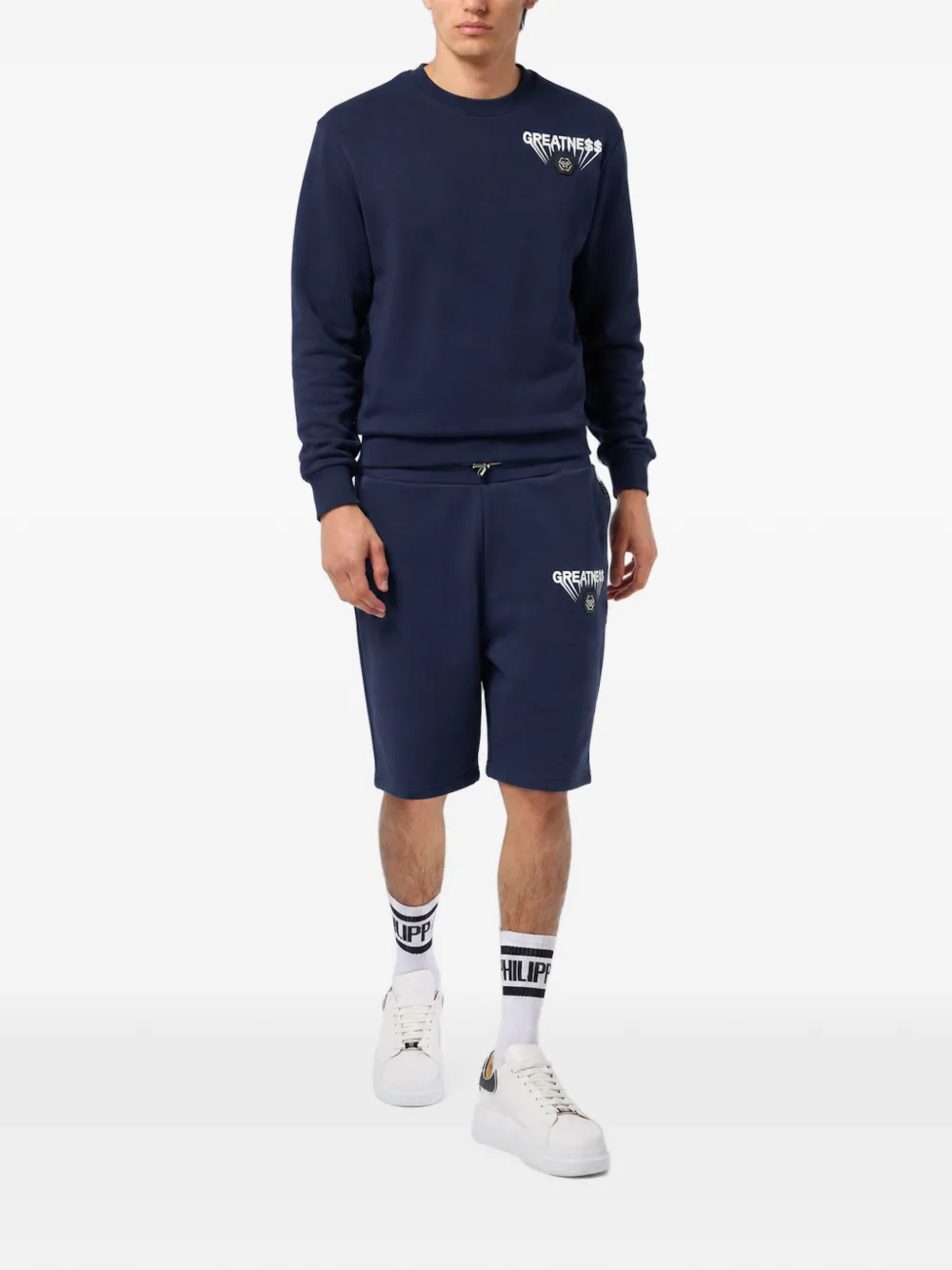 Philipp Plein Greatness fleece shorts Blauw
