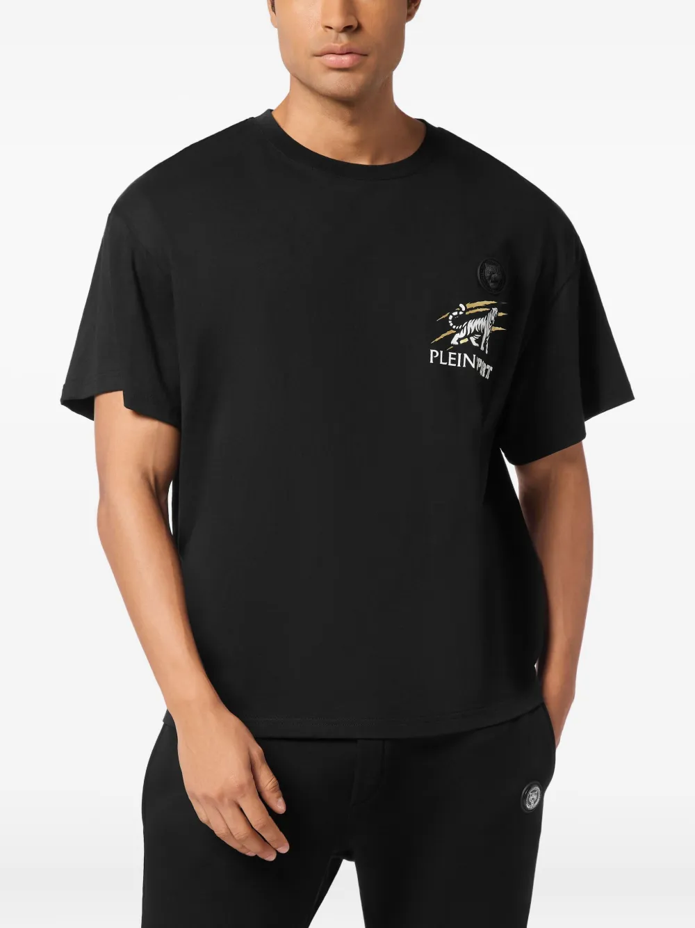 Plein Sport T-shirt met grafische print - Zwart