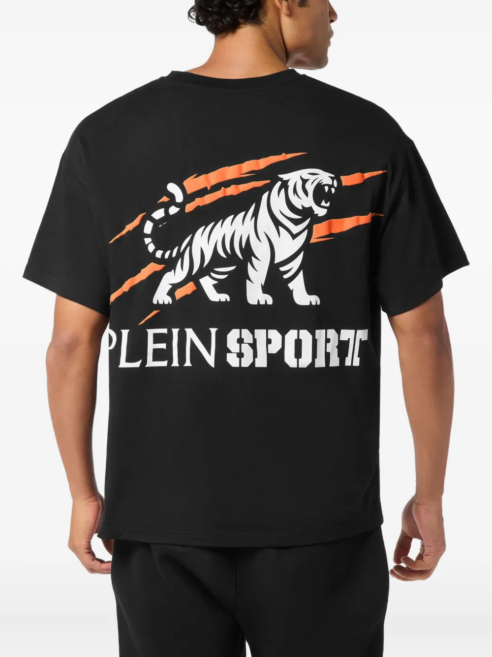 Plein Sport T-shirt met ronde hals met print Zwart