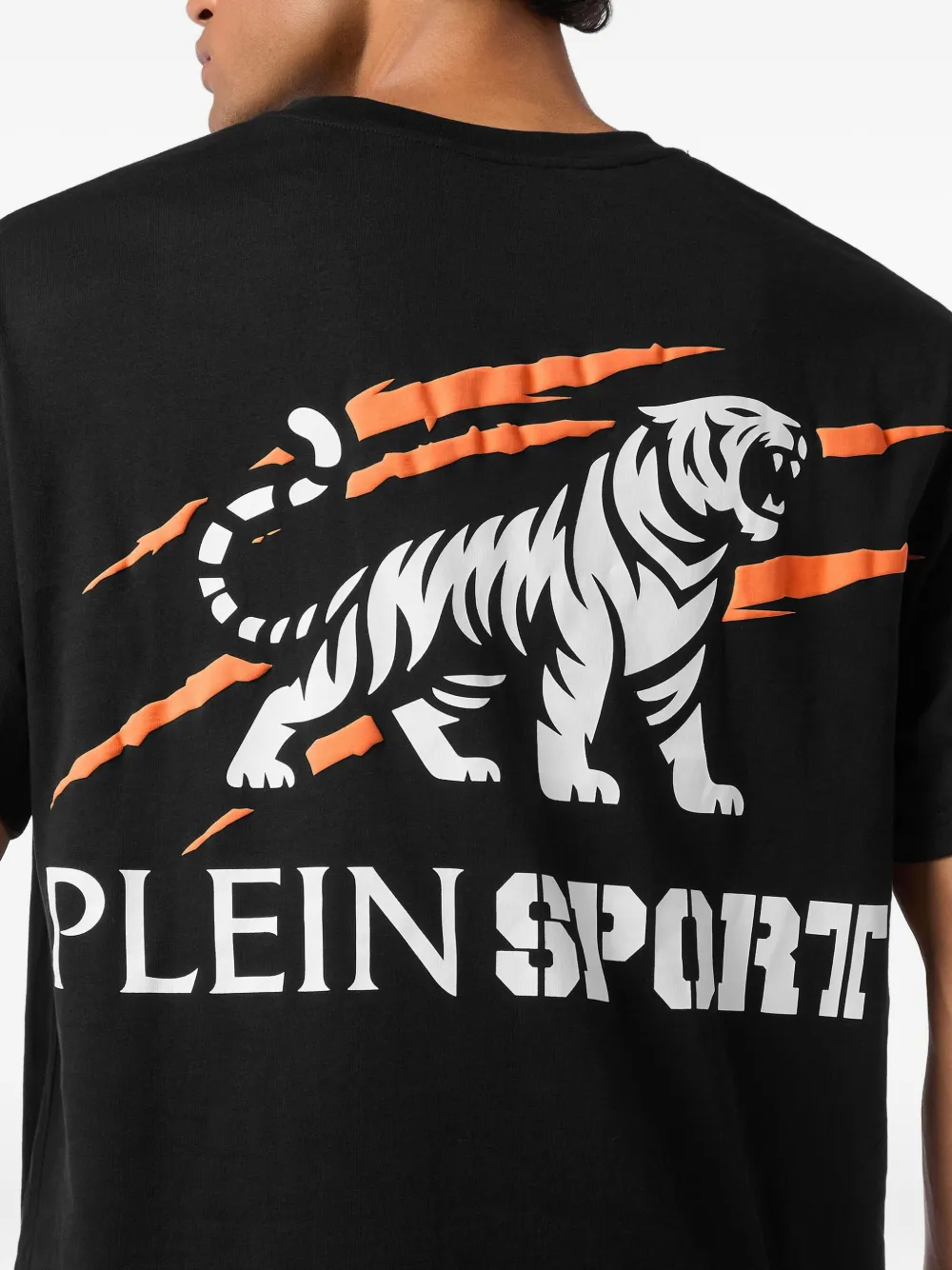Plein Sport T-shirt met ronde hals met print Zwart