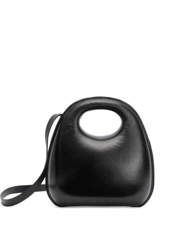 Lemaire Egg Bag in Molded Leather in Black