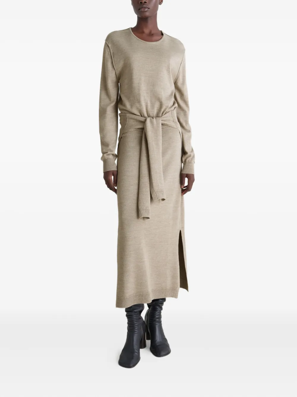 Lemaire Trompe L'oeil Wool Jumper In Neutral