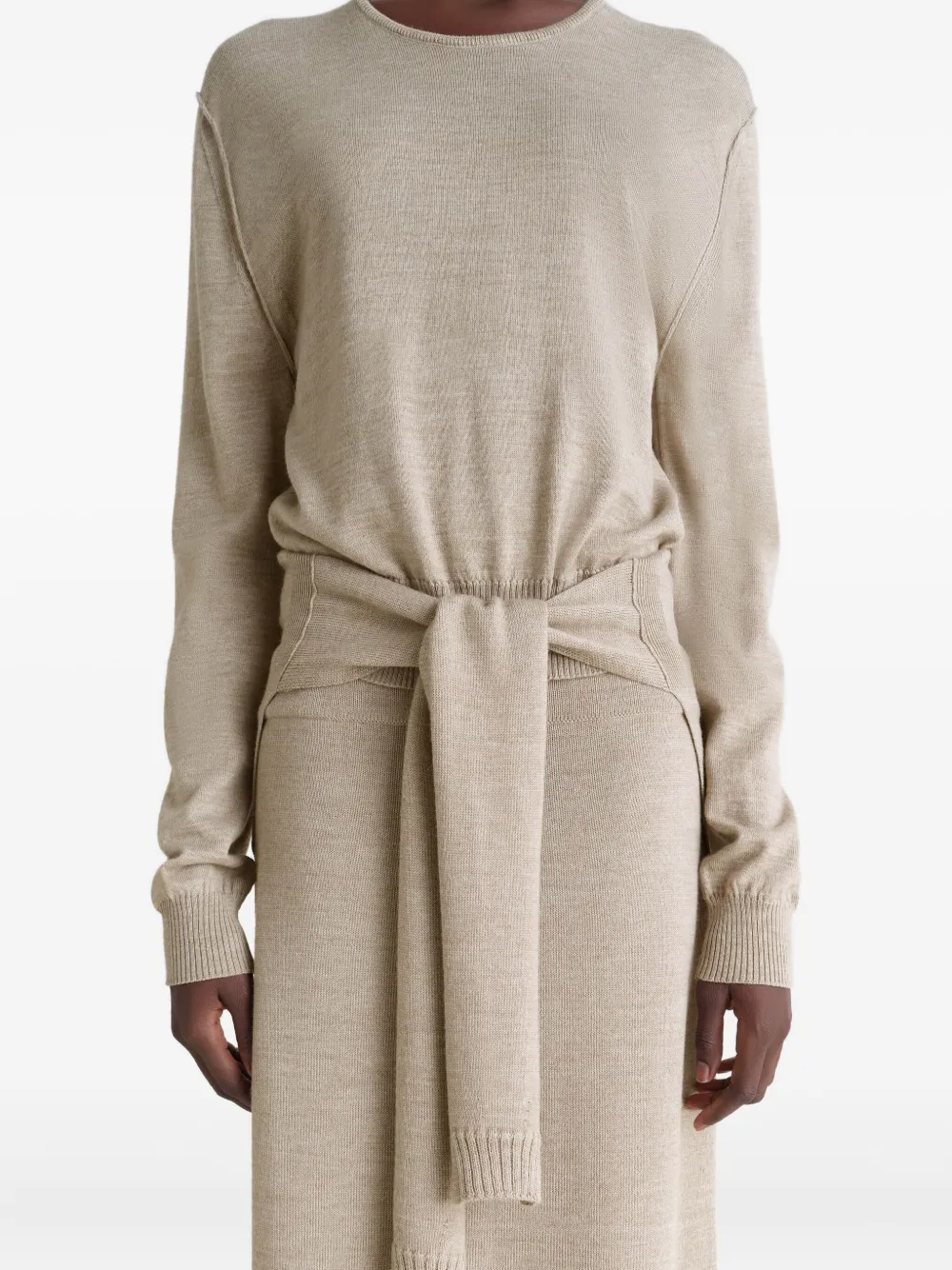 Lemaire Trompe L'oeil Wool Jumper In Neutral
