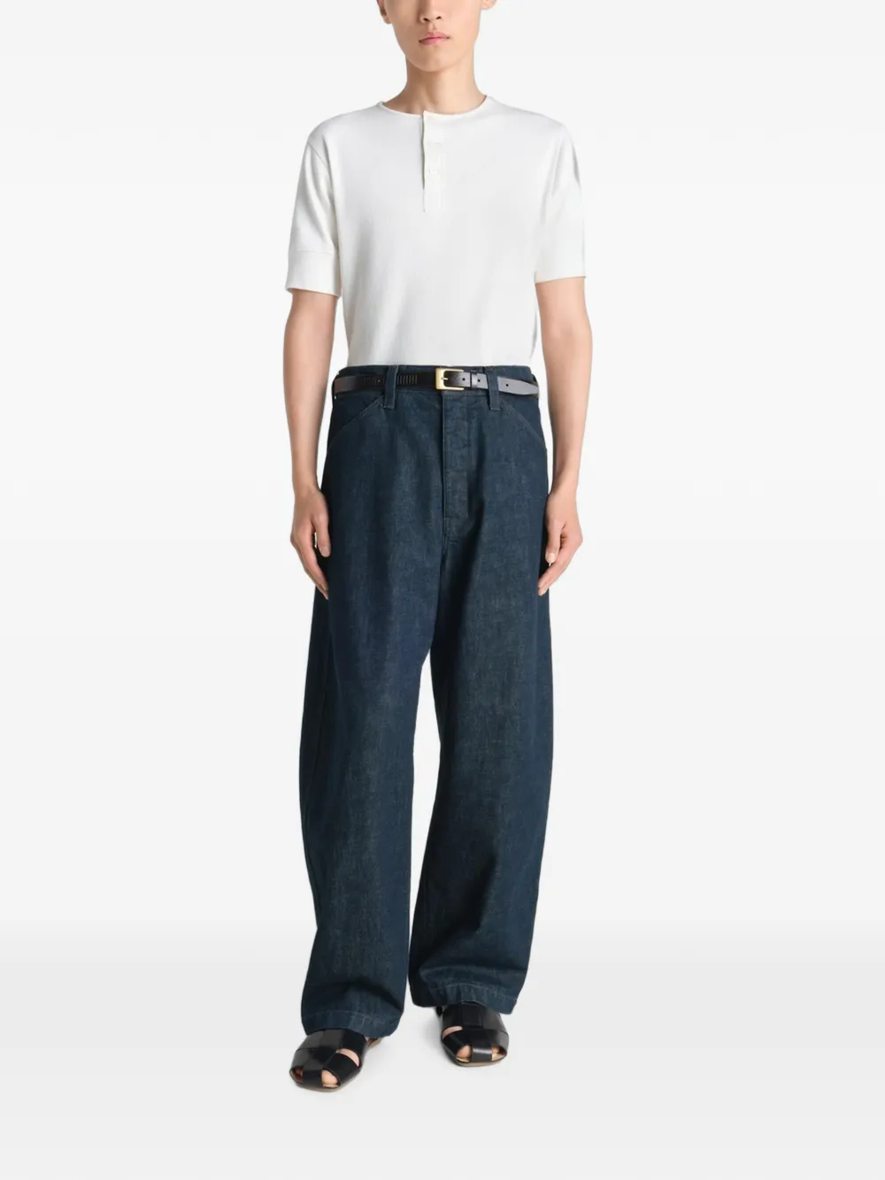  Lemaire Vaqueros Maxi Workwear Con Tiras Ajustables - Azul 