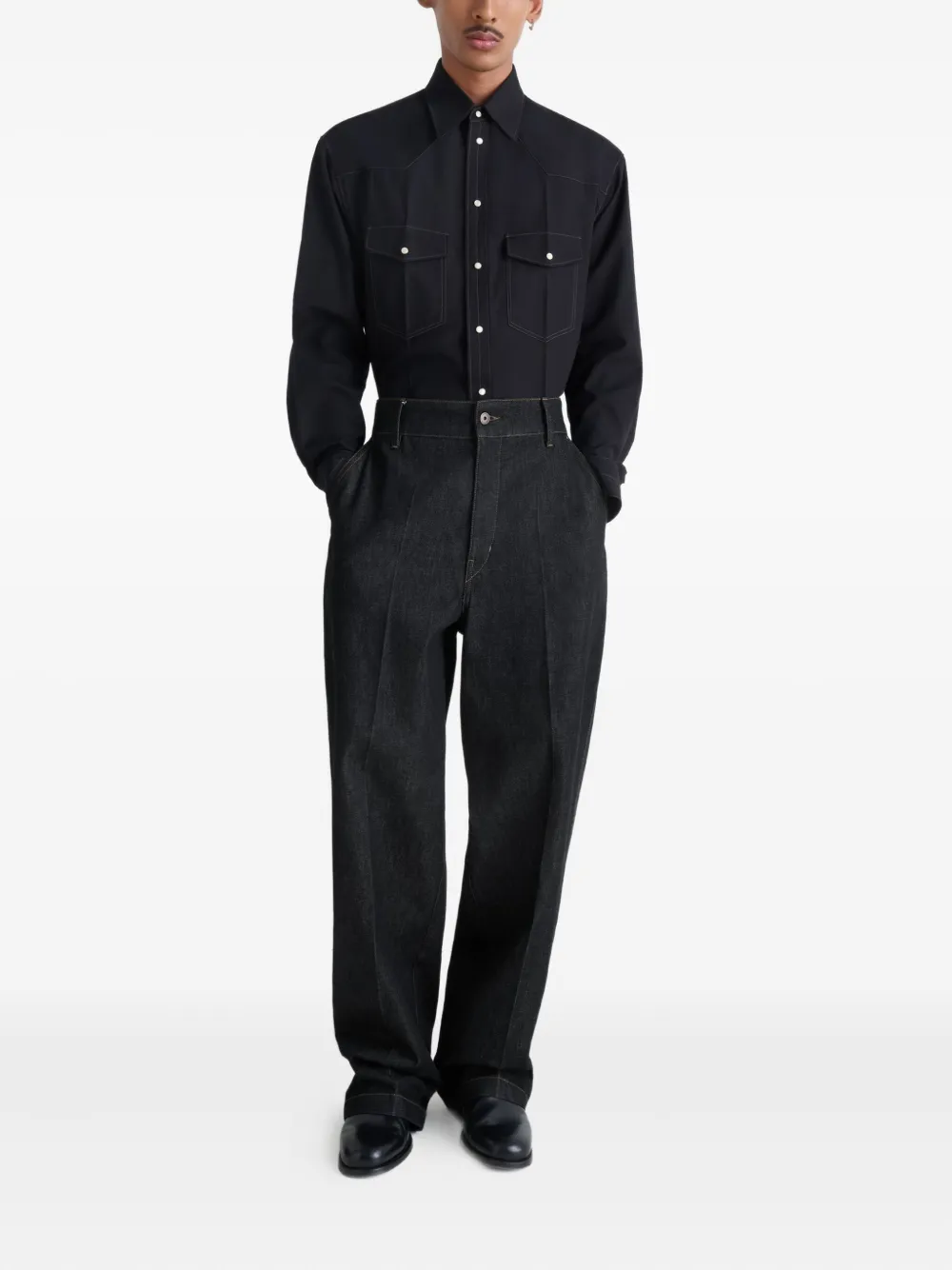 LEMAIRE Broek met opgestikte zakken Blauw