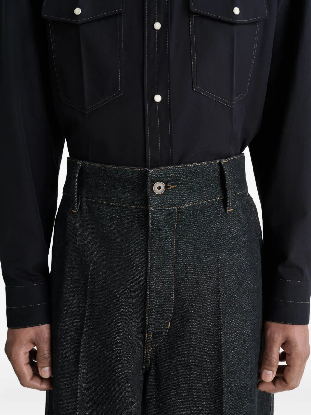LEMAIRE Broek met opgestikte zakken Blauw