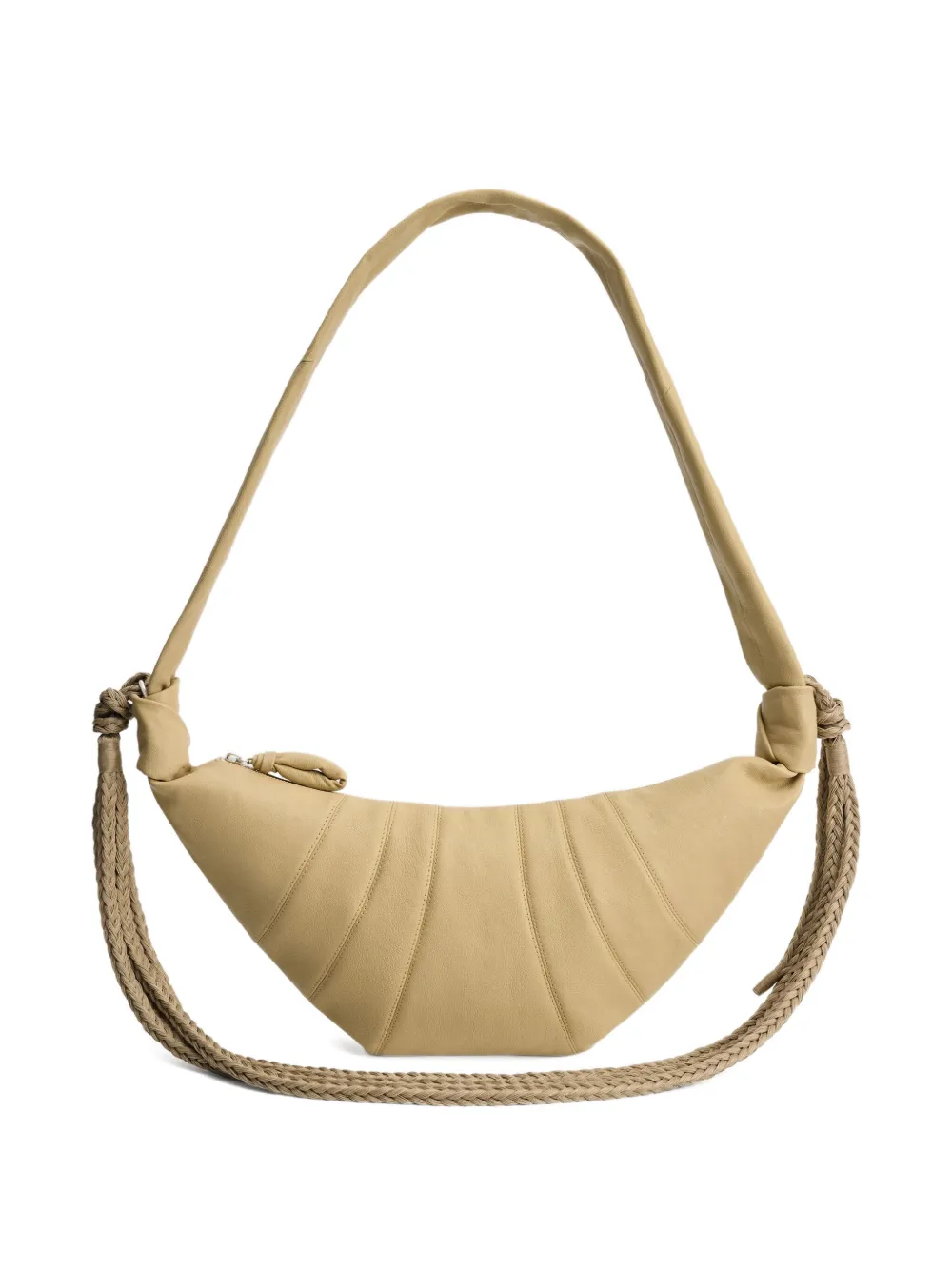 Lemaire Medium Croissant Leather Shoulder Bag In Neutral