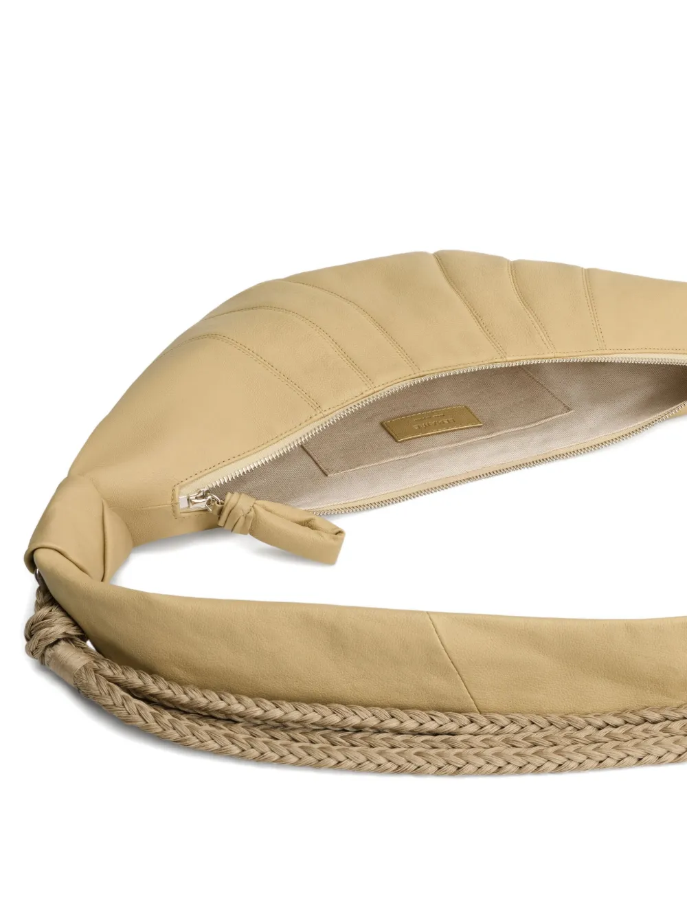 Lemaire Medium Croissant Leather Shoulder Bag In Neutral