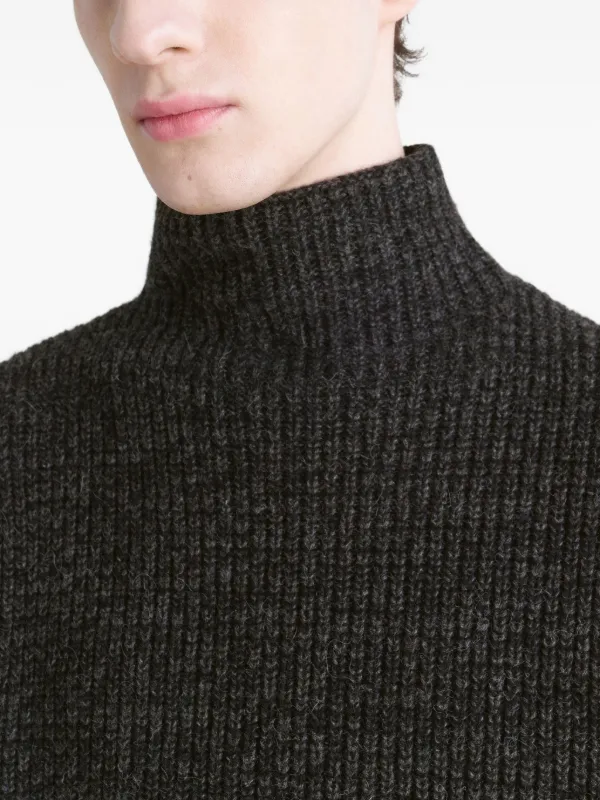LEMAIRE JA1048LF414BK997 関税送料込 LEMAIRE high-neck Ribbed Sweater | Black | FARFETCH