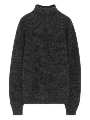 LEMAIRE mock-neck Ribbeed Sweater | Grey | FARFETCH JO