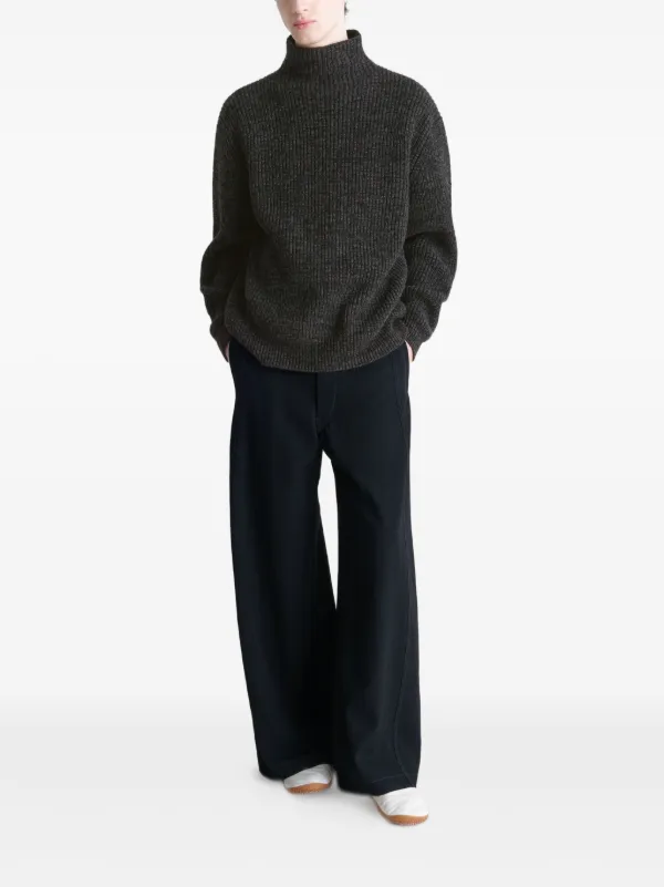 LEMAIRE high-neck Ribbed Sweater | Black | FARFETCH