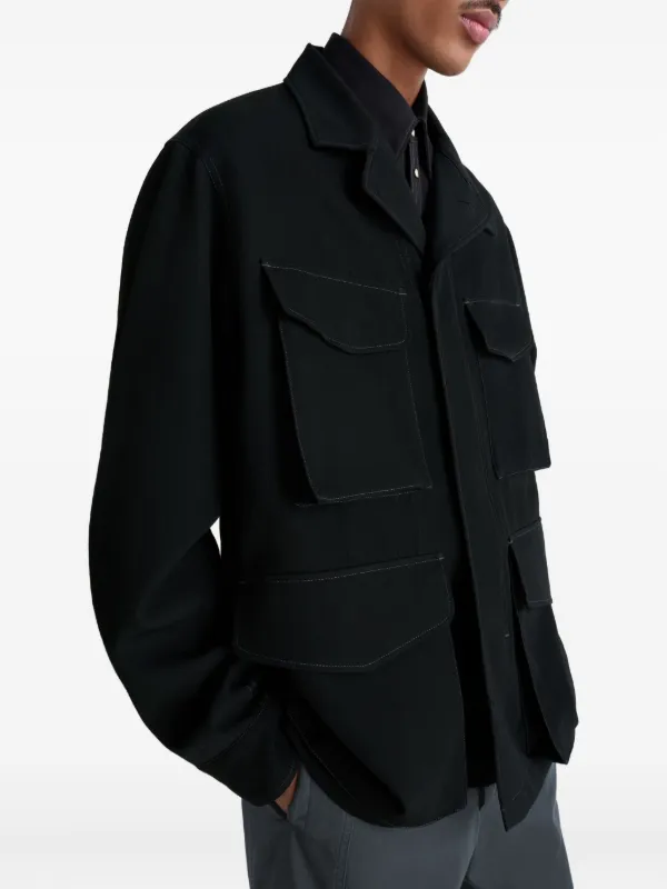 LEMAIRE buttoned-cuff Pocket Overshirt | Black | FARFETCH GE