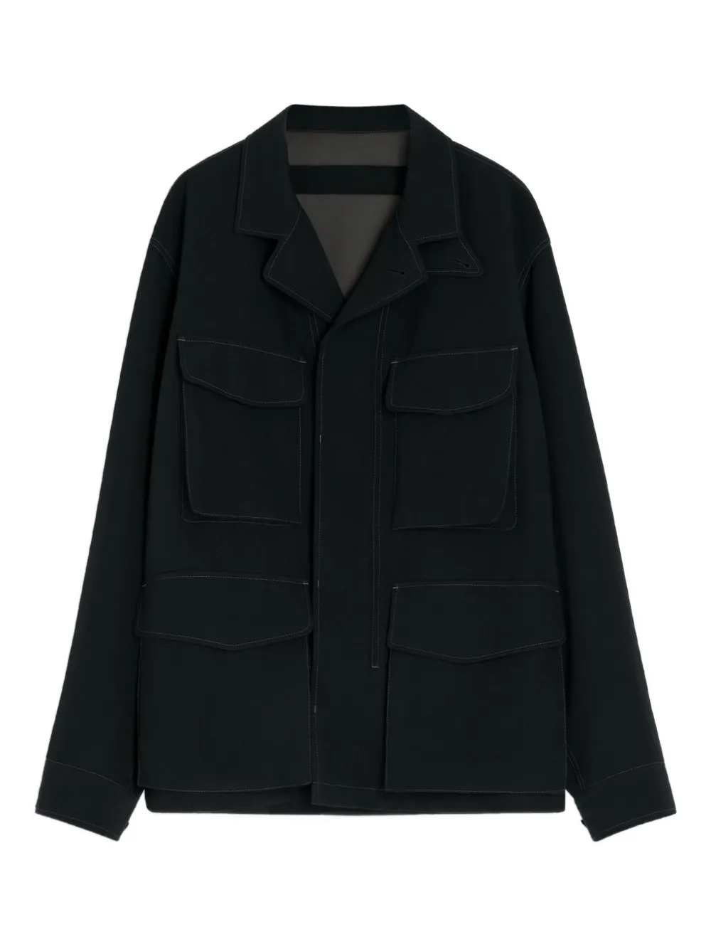 LEMAIRE buttoned-cuff pocket overshirt | Black | Image 1