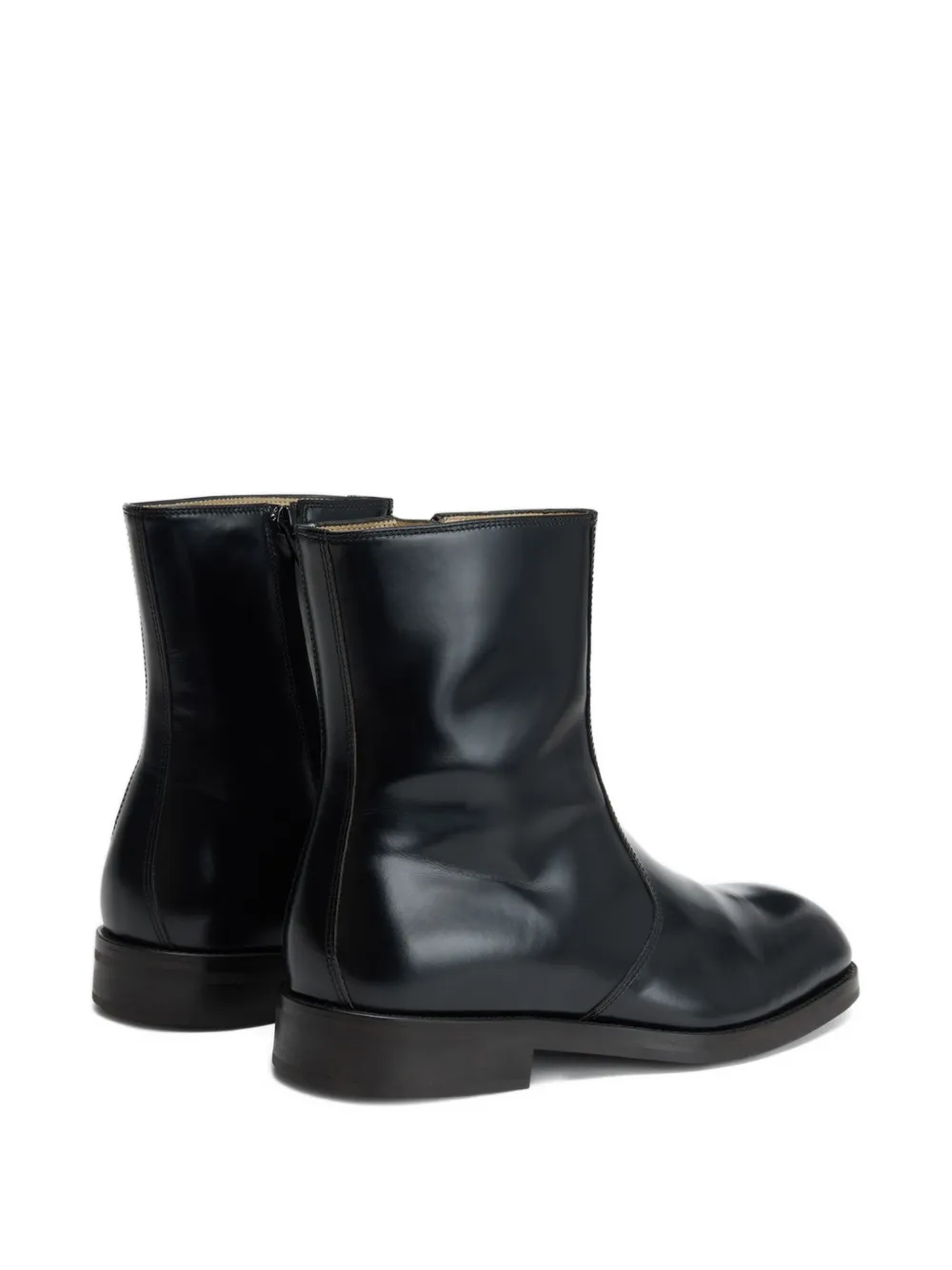 Lemaire Square-toe Boots In Black