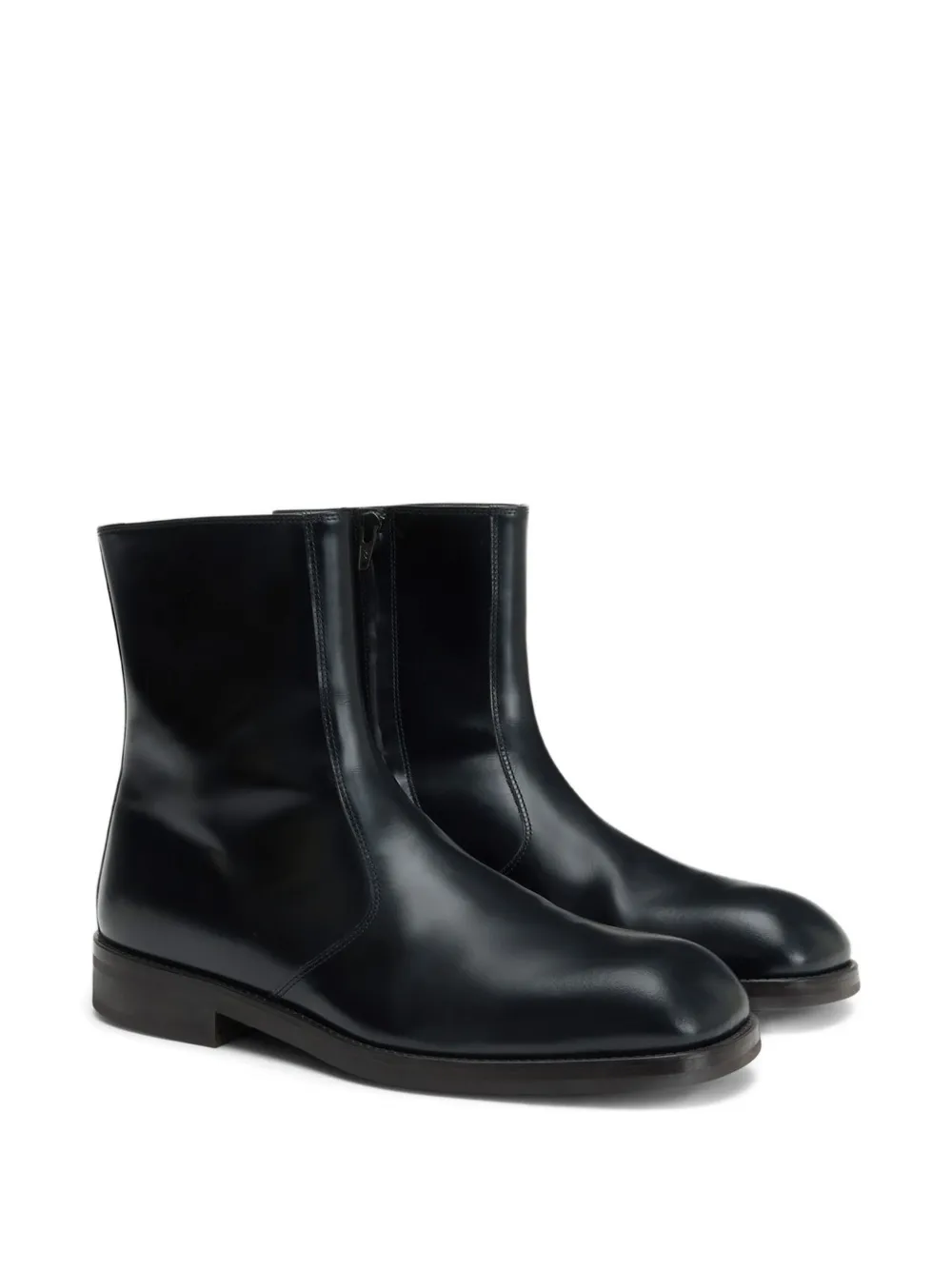 Lemaire Square-toe Boots In Black