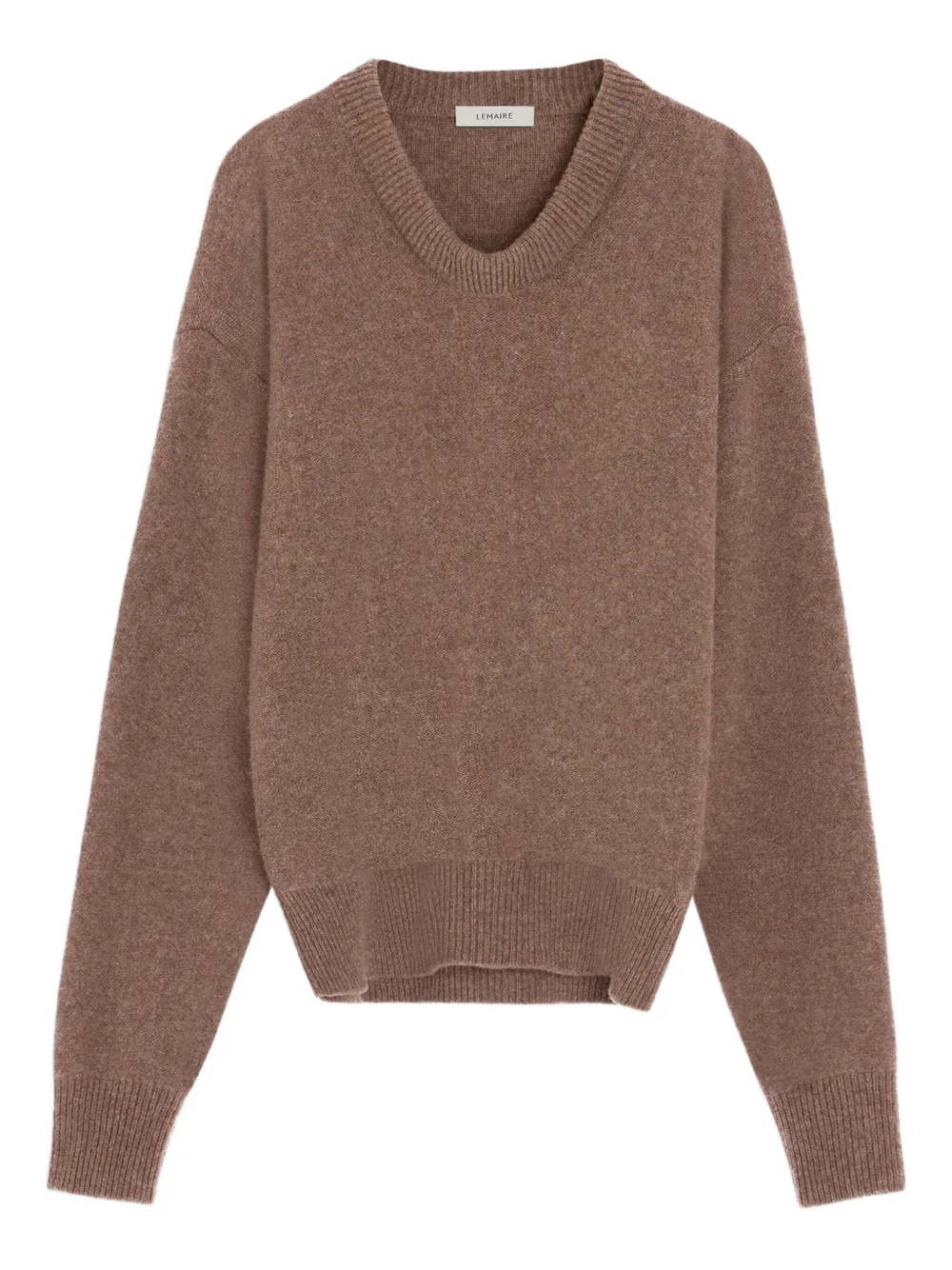 Lemaire V-neck Wool Sweater In Brown